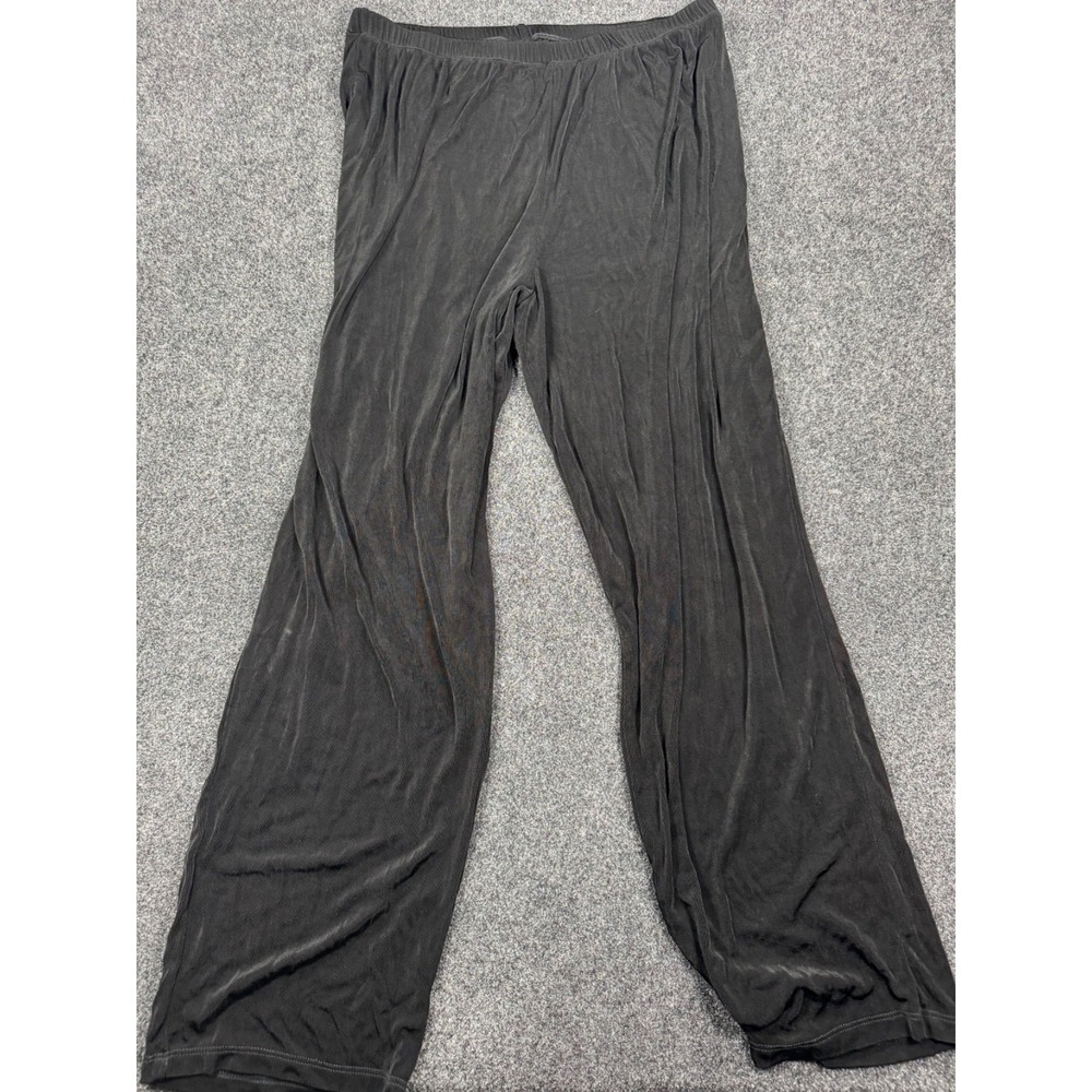 Citiknits Womens Black Stretch Pull On Pants Wide Leg Elastic Waist